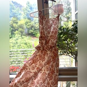 Petal & Pup Aubrey Backless Summer Sun Dress Floral Tan | Size 2